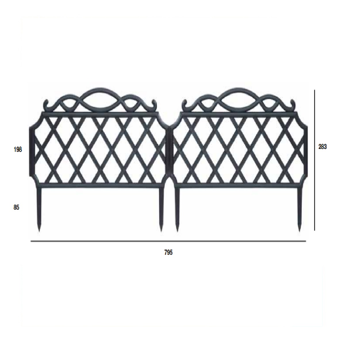 BR02AN Okrasný plot BORDURA GRECA 795x298mm - šedá 0,9Kg GIGA Sklad 5 ARTBR02AN
