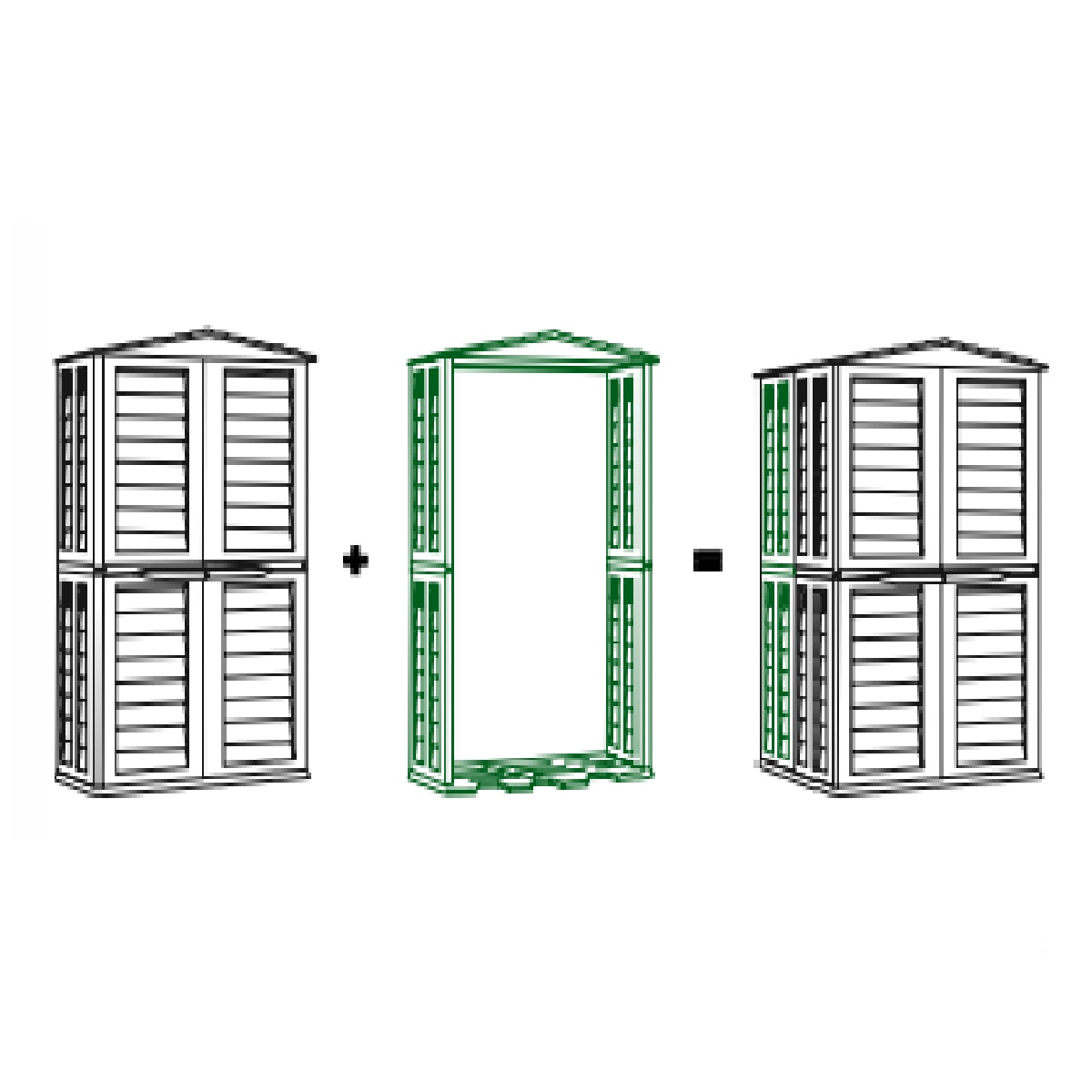Zahradní modulární sestava Garden Shed - rozšiřující modul 25,43Kg GIGA Sklad 5 ARTSHEDEXT-N
