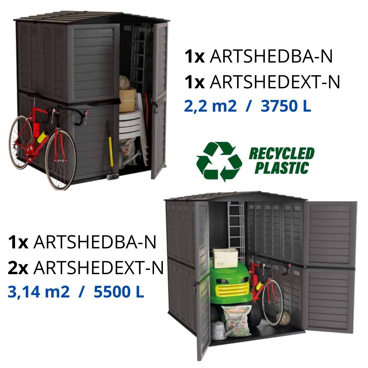 Zahradní modulární sestava Garden Shed - rozšiřující modul 25,43Kg GIGA Sklad 5 ARTSHEDEXT-N