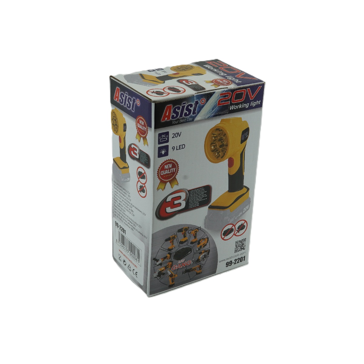 Aku pracovní světlo 20V ASIST 99-2201, řada AKU GANG! 0,38Kg GIGA Sklad 5 99-2201