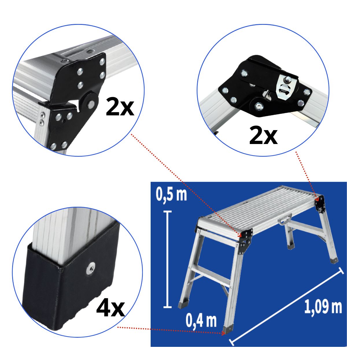 AR99-5004 Skládací plošina, 75x30x50cm 3,65 Kg GIGA Sklad5 AR99-5004