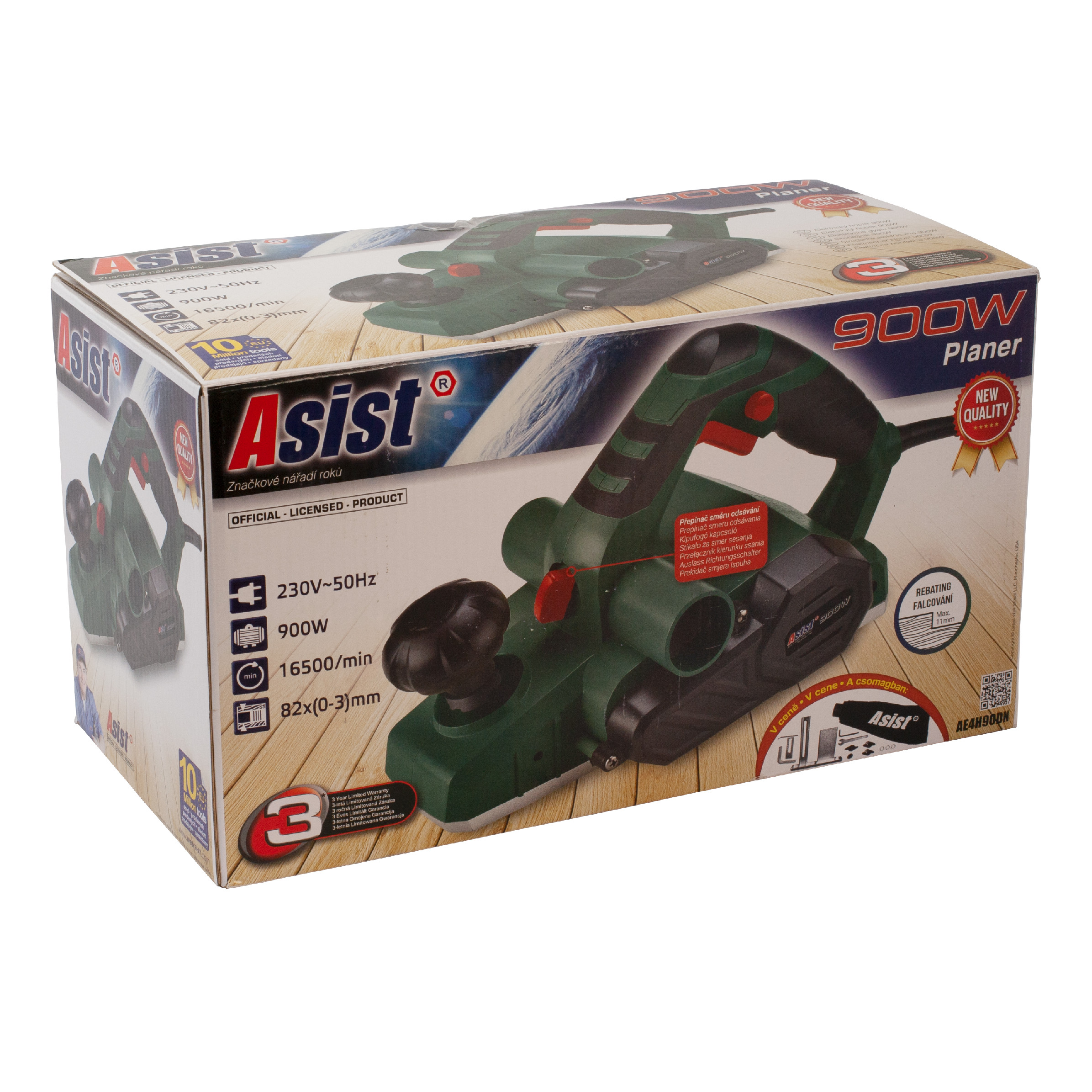 Elektrický hoblík 900W s falcováním ASIST AE4H90DN 3,16Kg GIGA Sklad 5 AE4H90DN