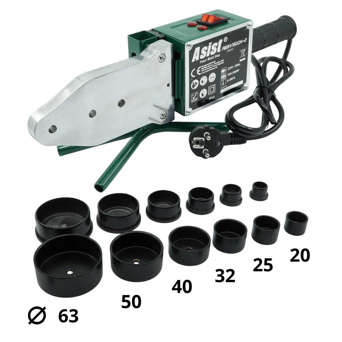 AE6V150DN-2 Svářečka plastových trubek 1500 W 4,28Kg GIGA Sklad 5 AE6V150DN-2