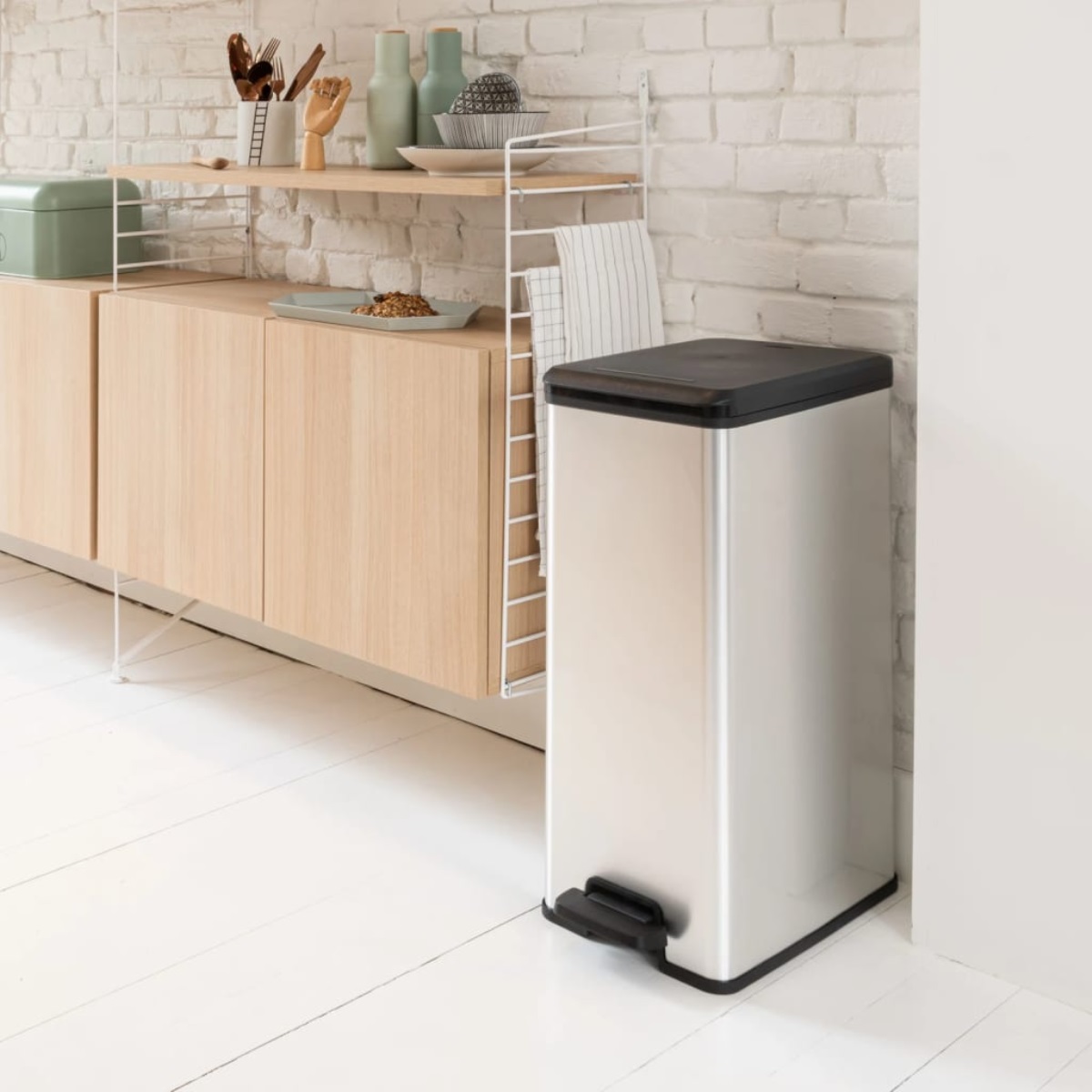 Odpadkový koš SLIM BIN 40L, stříbrný 2,89Kg GIGA Sklad 5 213298