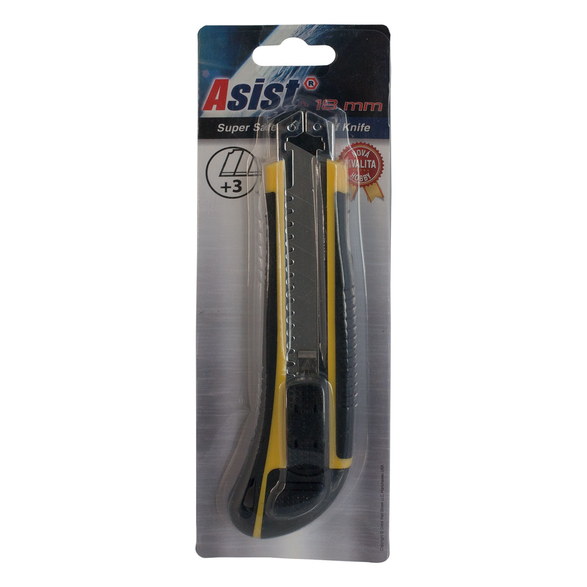 Ulamovací nůž 18mm + 3 náhradní čepele ASIST 61-1618 0,1Kg GIGA Sklad 5 61-1618