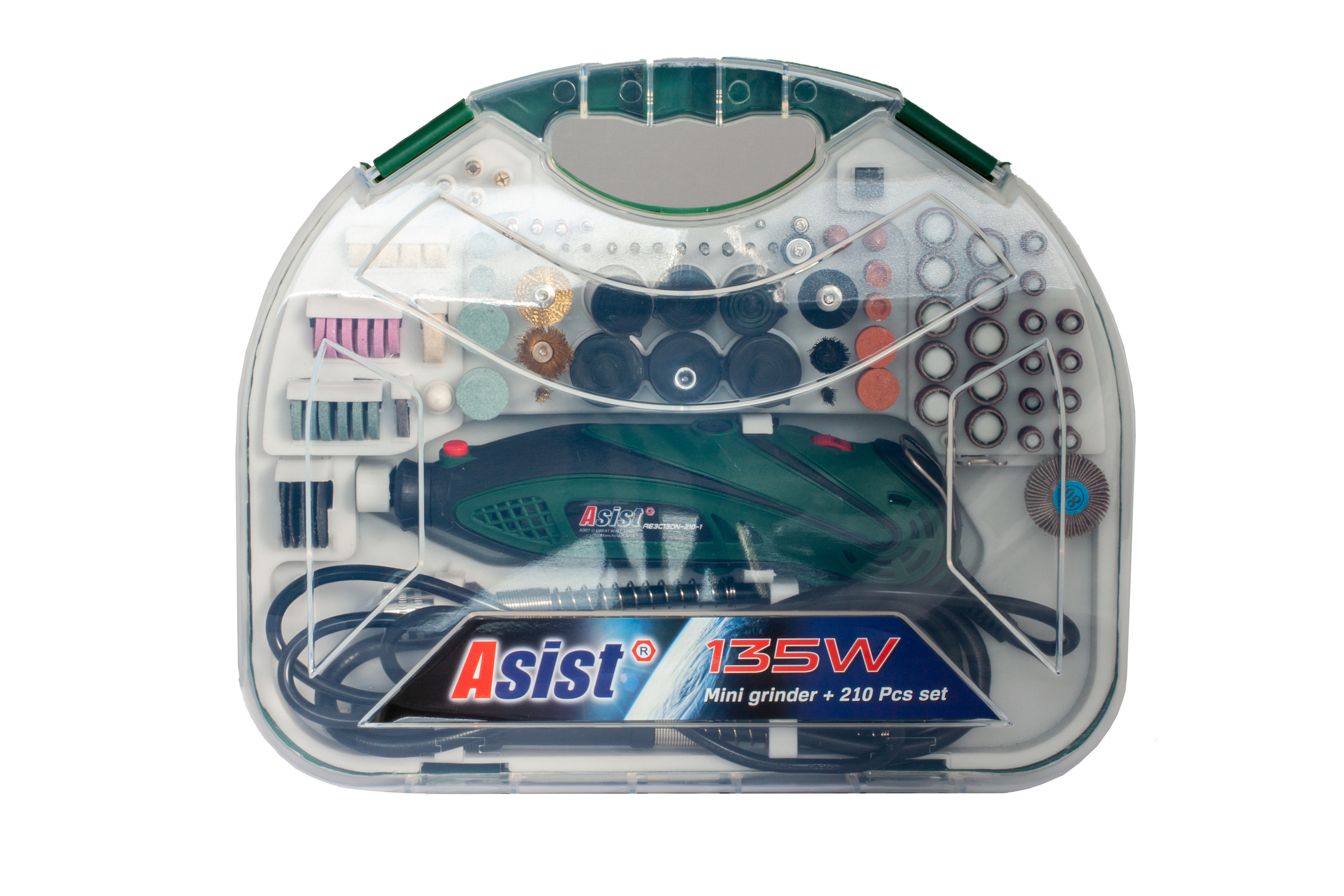 AE3C13DN-210-1 Přímá bruska 135 W, 210 ks příslušenství 1,8Kg GIGA Sklad 5 AE3C13DN-210-1