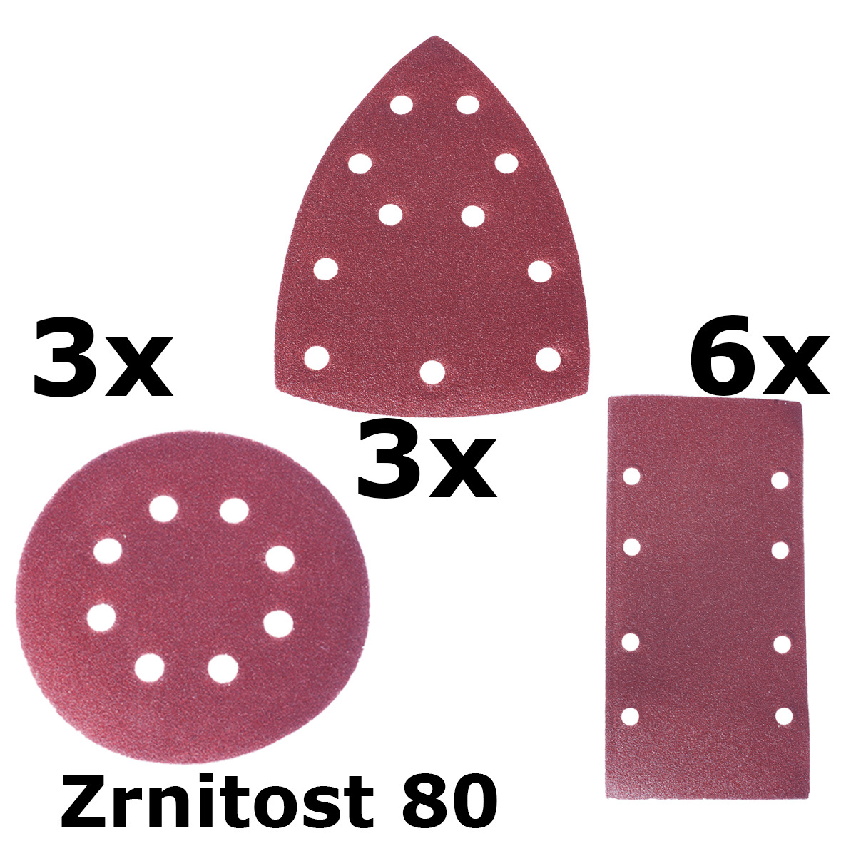 Brusný papír P80 - sada 12ks pro AE3VK20DN ASIST AE3A041 0,13Kg GIGA Sklad 5 AE3A041