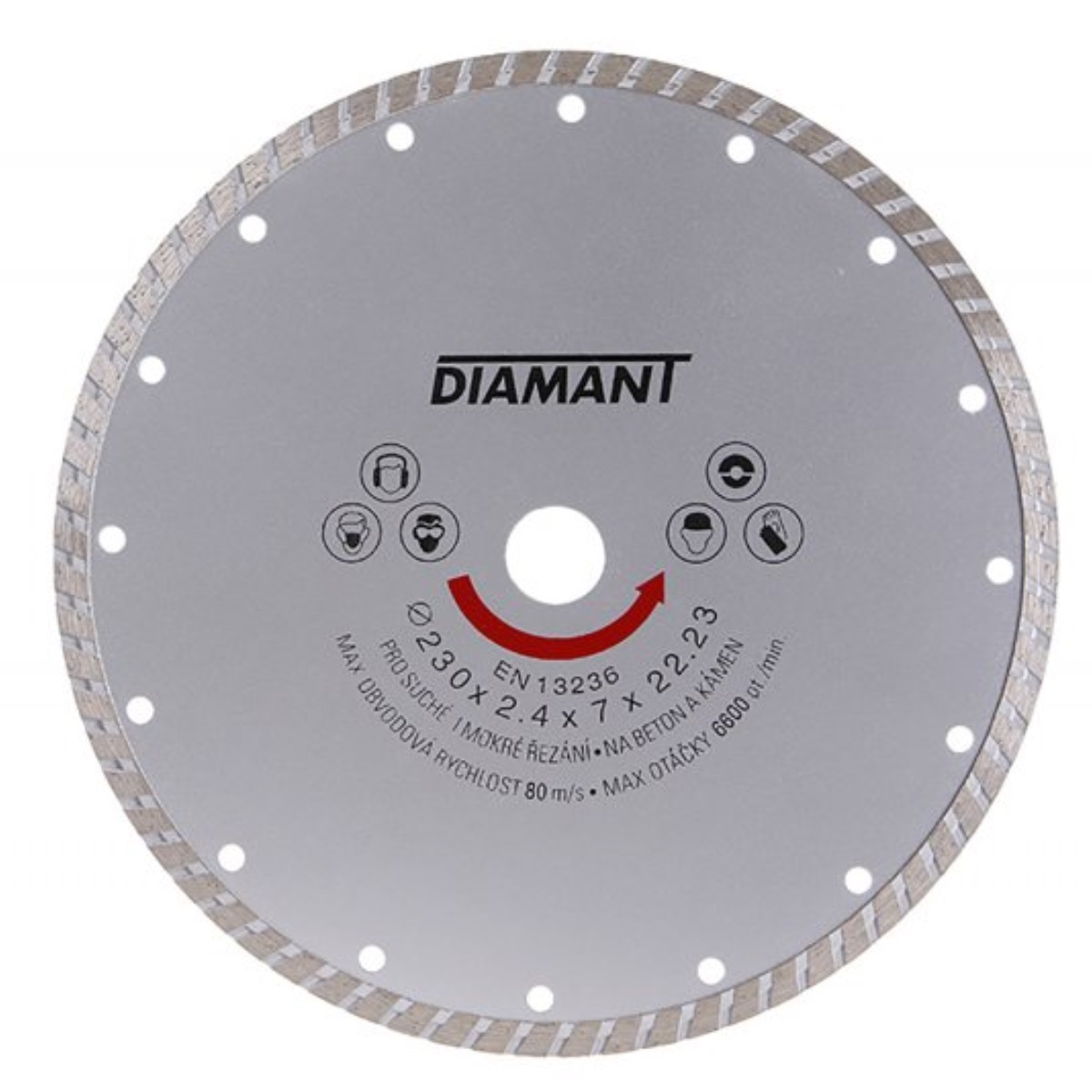 Kotouč diamantový DIAMANT 230x2.4x22.2mm TURBO 0,59Kg GIGA Sklad 5 21190