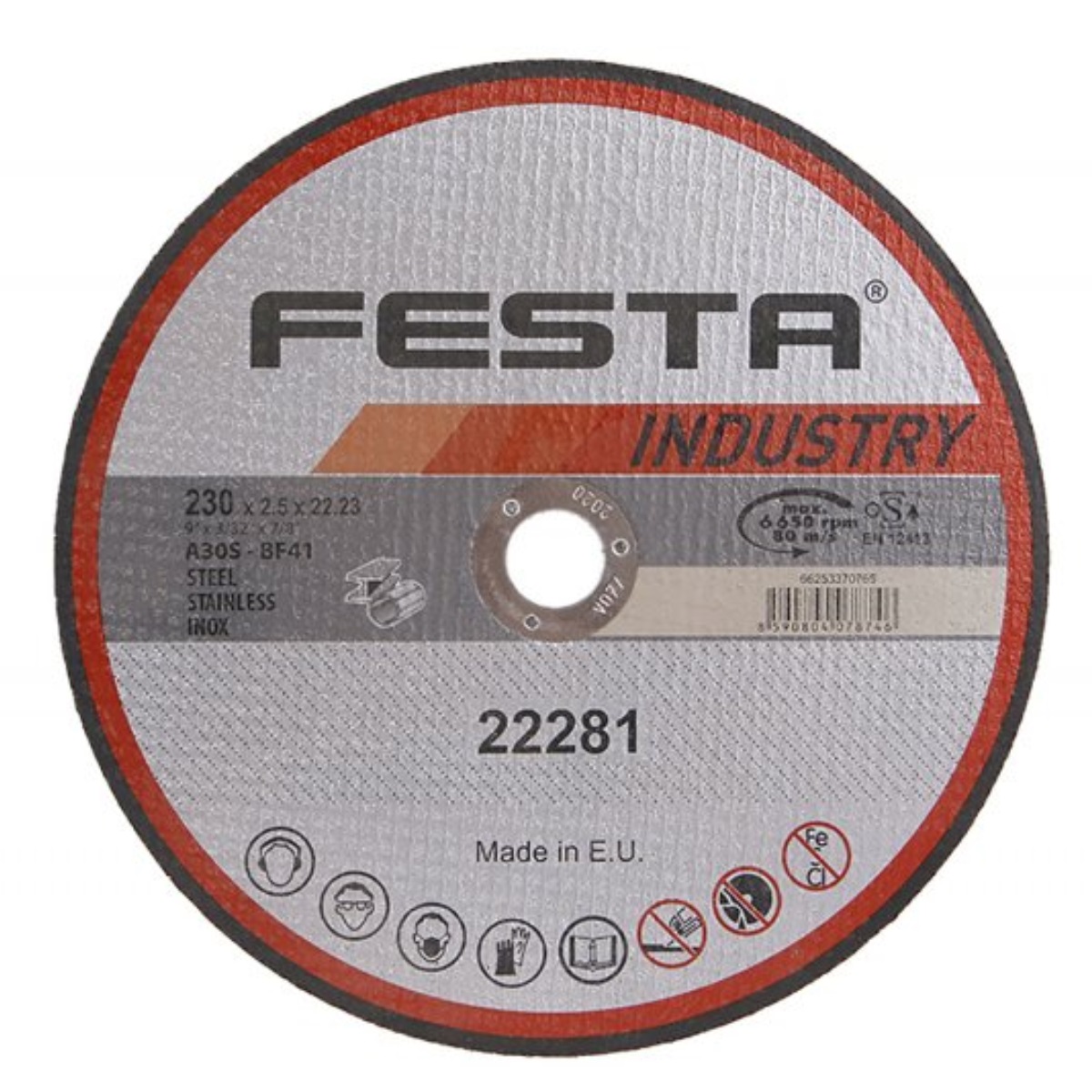 Kotouč řezný FESTA INDUSTRY na kov 230x2.5x22.2mm 0,24Kg GIGA Sklad 5 22281
