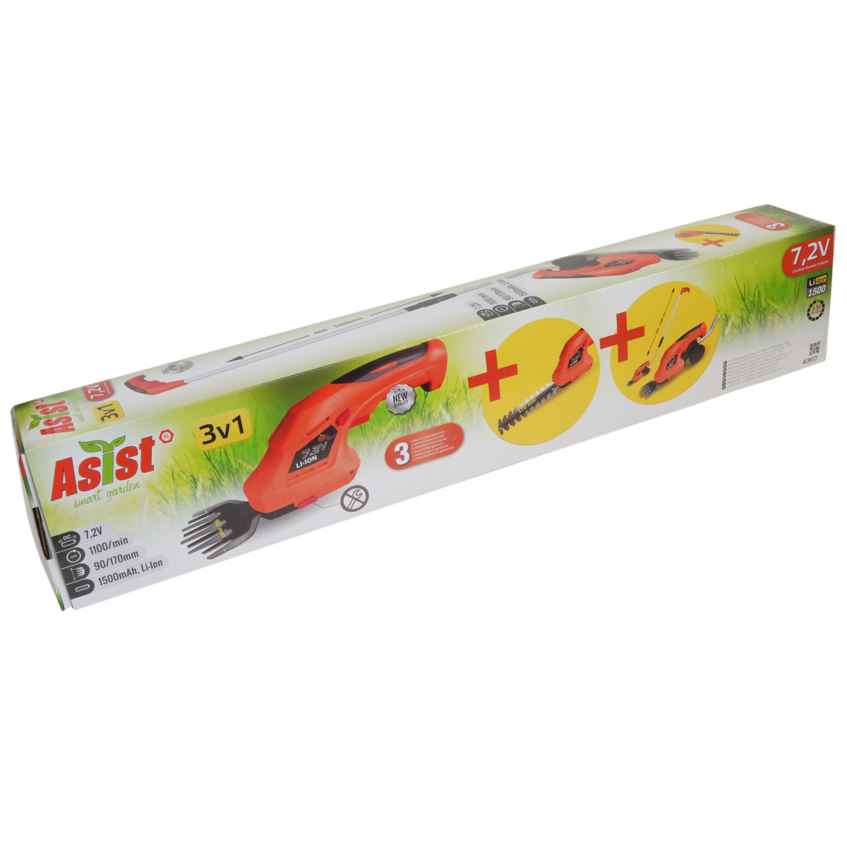AE3N72T AKU nůžky s tyčí 3v1 7,2 V, 1,5 Ah 1,9Kg GIGA Sklad 5 AE3N72T