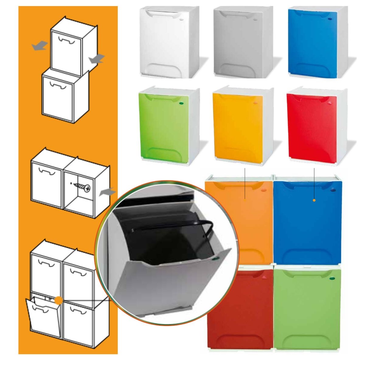 Eco-Logico R34-1WS Koš výklopný 34x29x47 cm, bílý 3,31Kg GIGA Sklad 5 ARTR34-1WS