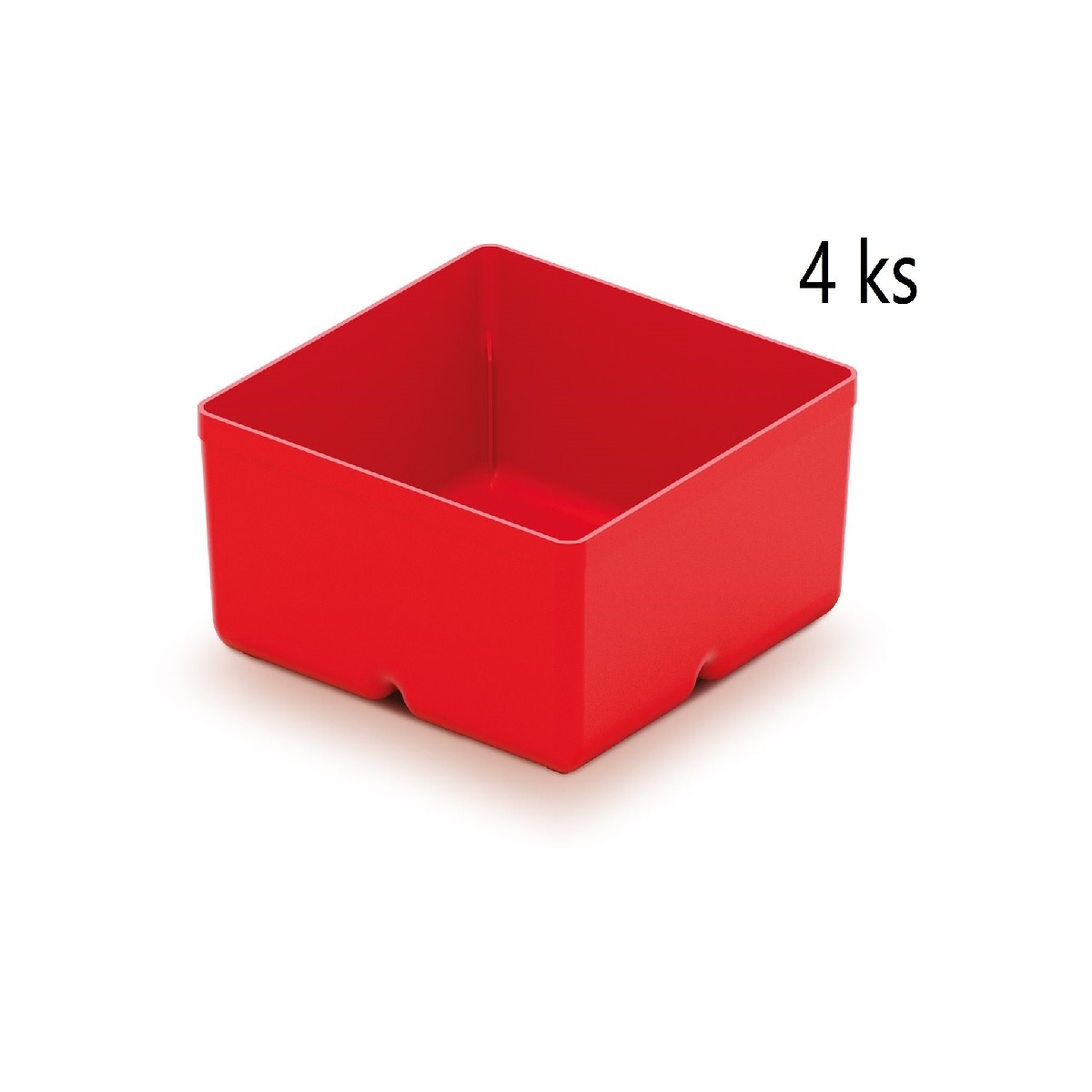 Sada 4 plastových boxů 110x110x55 mm UNITE BOX, červené 0,01Kg GIGA Sklad 5 PPKBS1111-3020