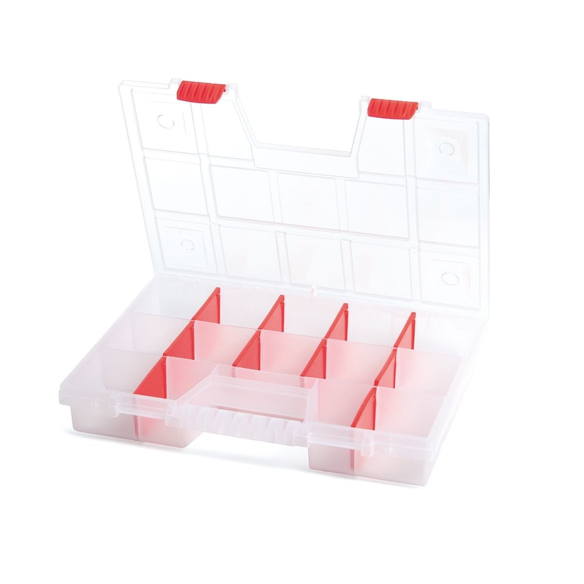 Plastový organizér 14 přihrádek NORT 390x290x65 červený 0,59Kg GIGA Sklad 5 PPKNO40307T-S429