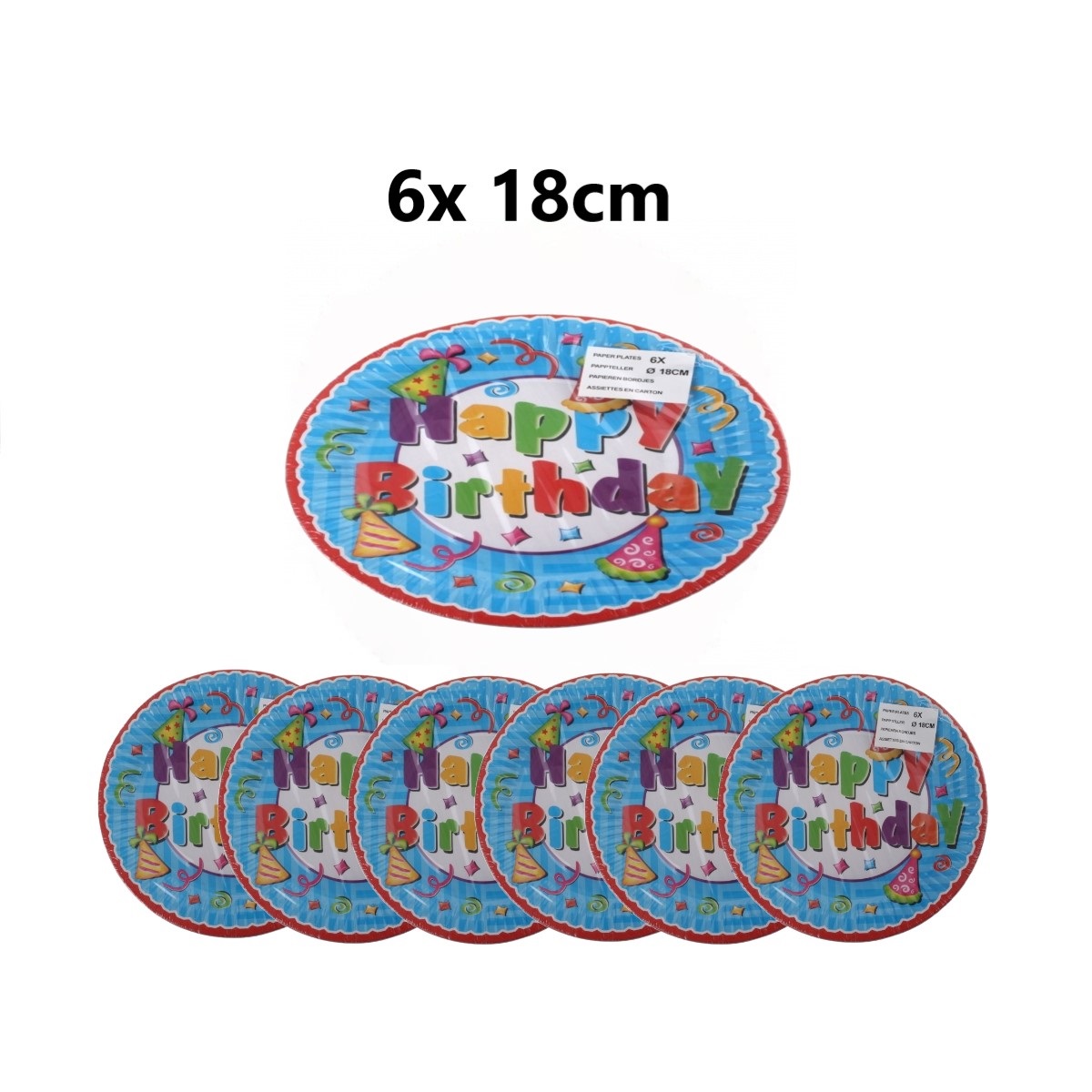Párty talířek s nápisem HAPPY BIRTHDAY 18cm - 6ks 0,07 Kg GIGA Sklad5 8711252565941