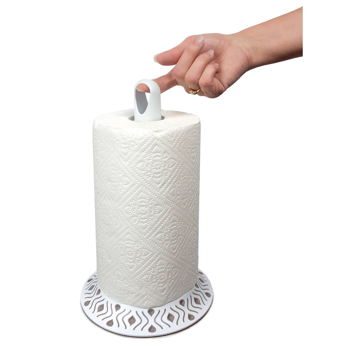 Držák na kuchyňské utěrky Tosca, bílý/světle šedý 0,22Kg GIGA Sklad 5 D21-55300