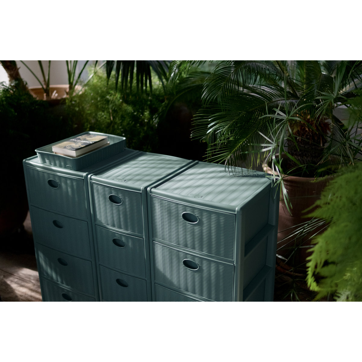Úložný plastový regál Slim z recyklovaného plastu, 3 zásuvky 2,68 Kg GIGA Sklad5 D21-30255