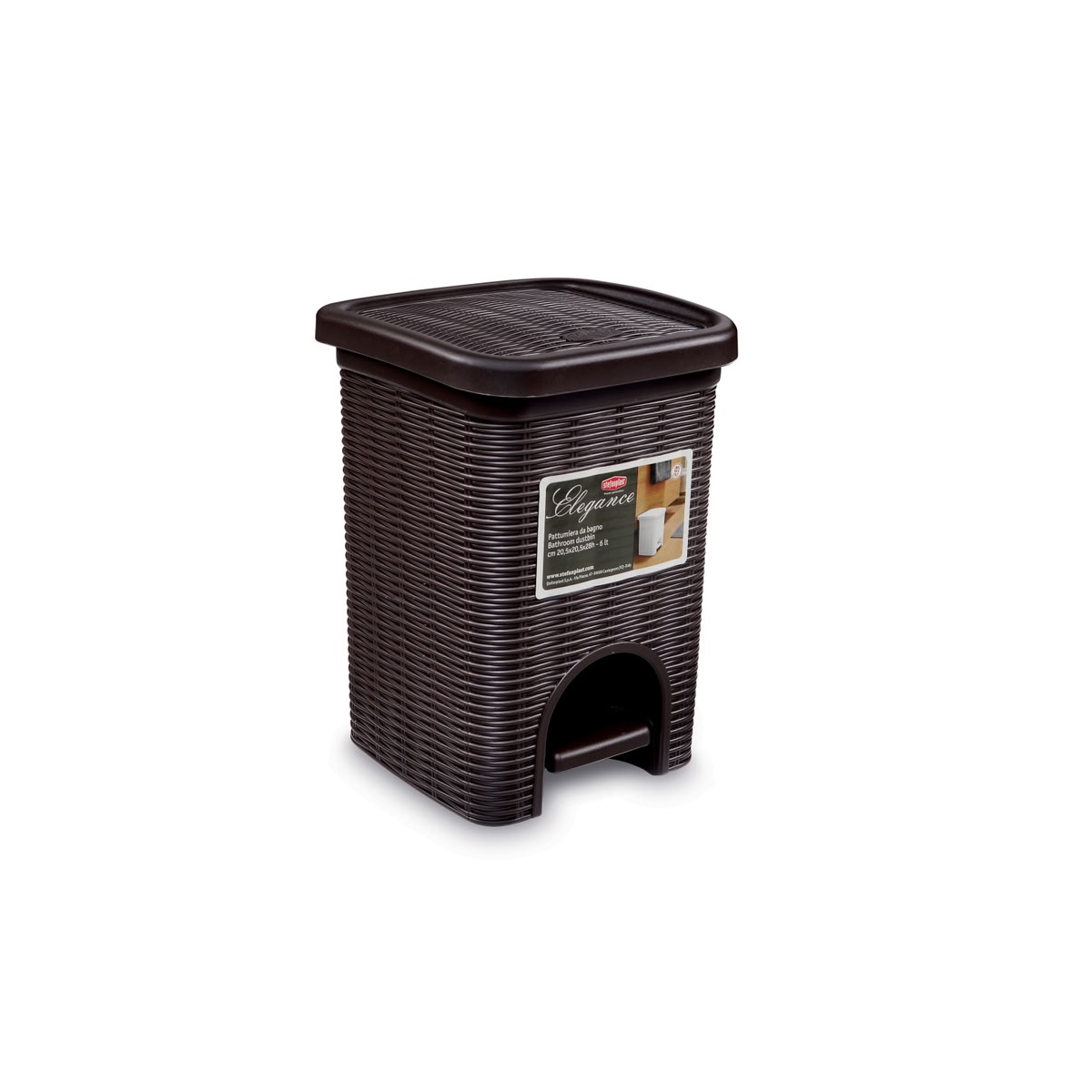 Odpadkový koš do koupelny Elegance 6l, hnědý 0,83Kg GIGA Sklad 5 D21-30102