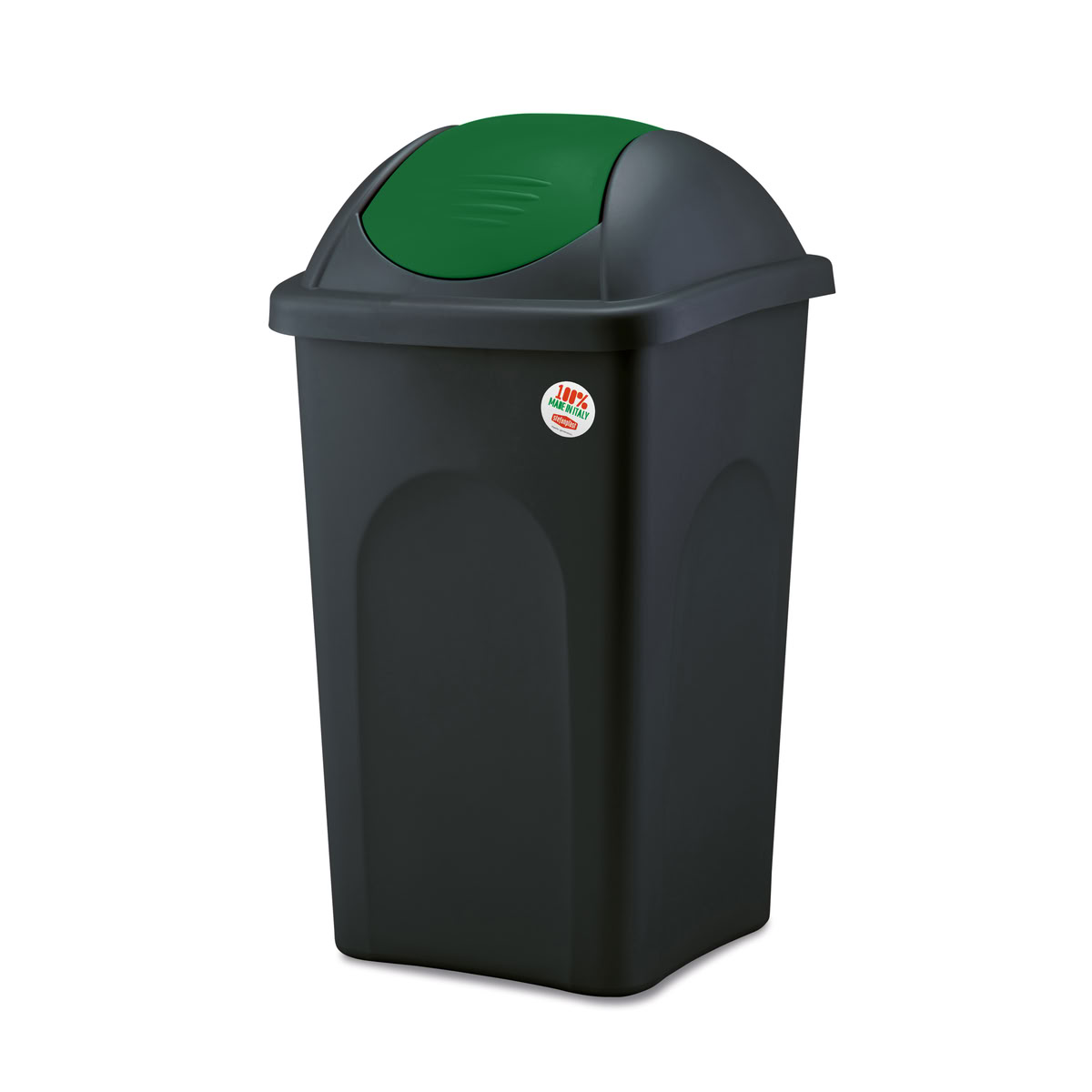 Odpadkový koš Multipat 60 l, černý, zelené víko 1,85Kg GIGA Sklad 5 D21-70206