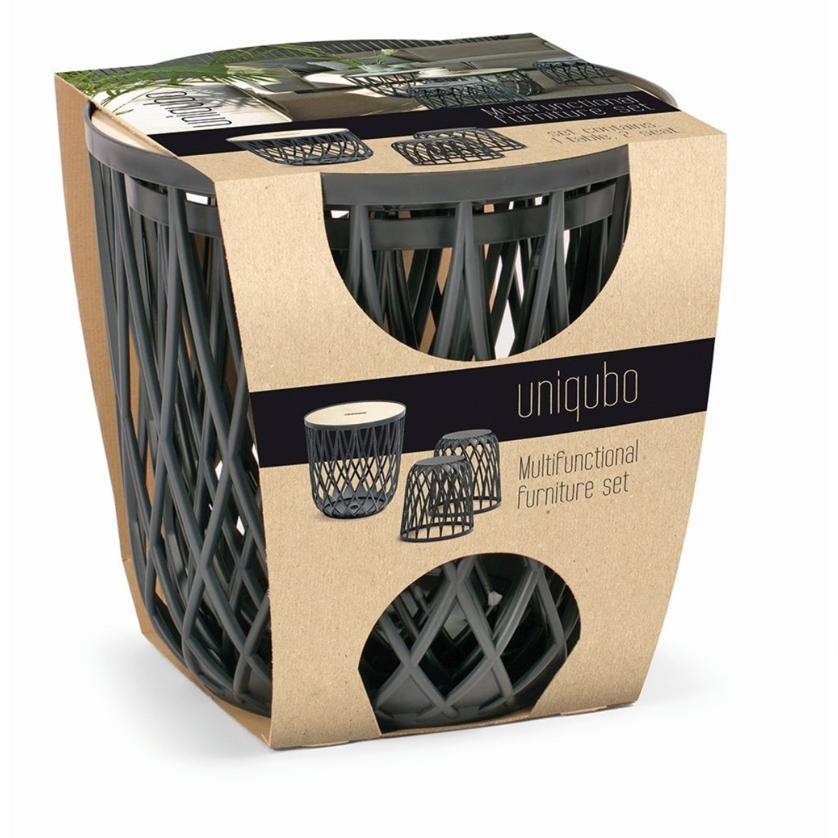 Set univerzálních košů UNIQUBO 2+1 antracit 4,22Kg GIGA Sklad 5 PPIKUBS3-S433