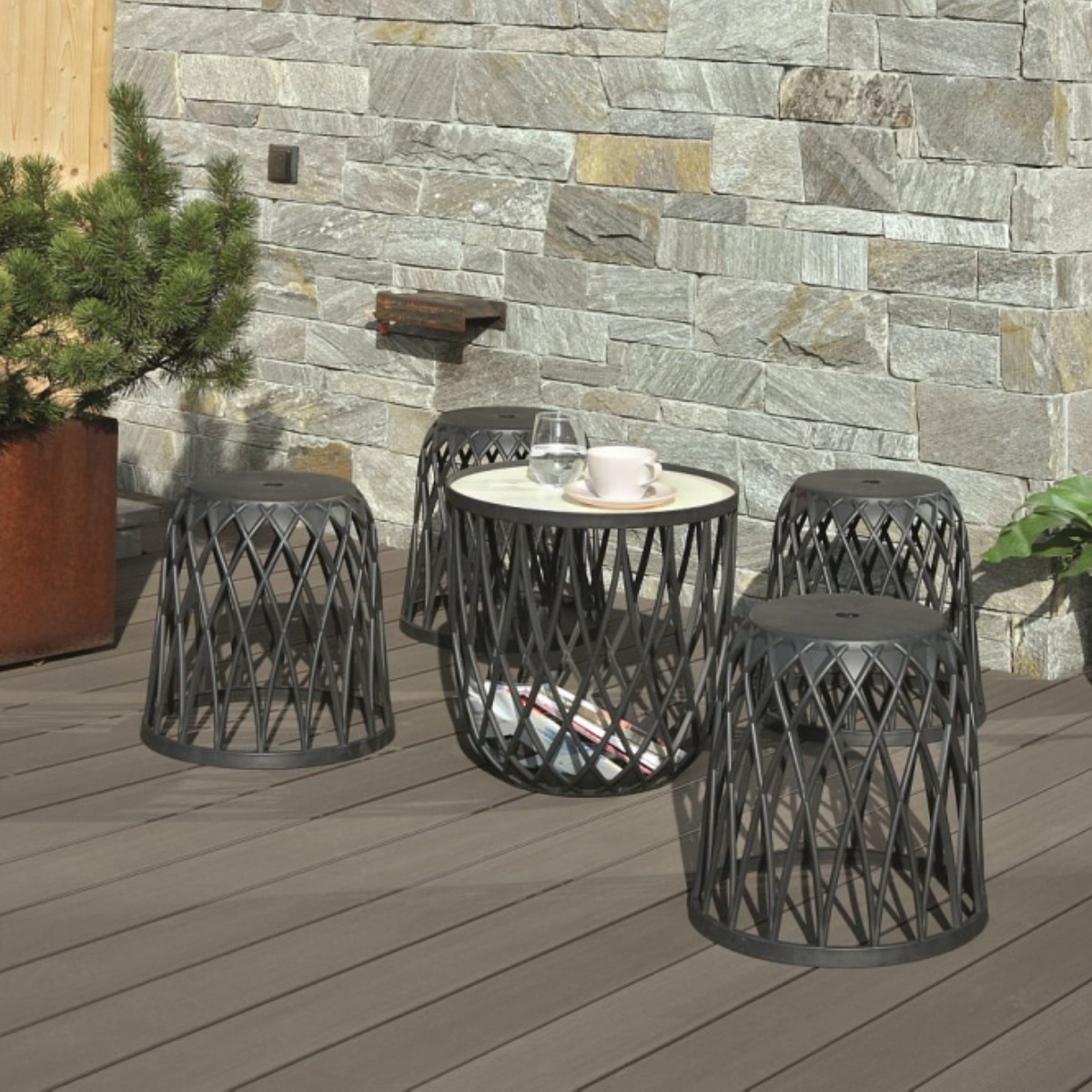 Set univerzálních košů UNIQUBO 2+1 antracit 4,22Kg GIGA Sklad 5 PPIKUBS3-S433