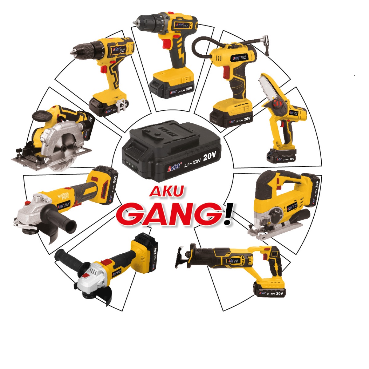 Aku řetězová pila 20V ASIST AE4P20A, řada AKU GANG! 1,6Kg GIGA Sklad 5 AE4P20A