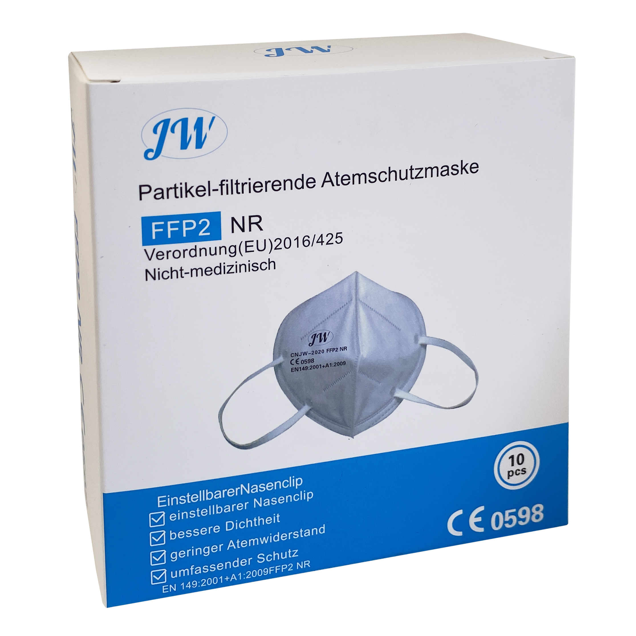 Respirátor FFP2 JW 10 ks 0,1 Kg GIGA Sklad5 JW-FFP2-10