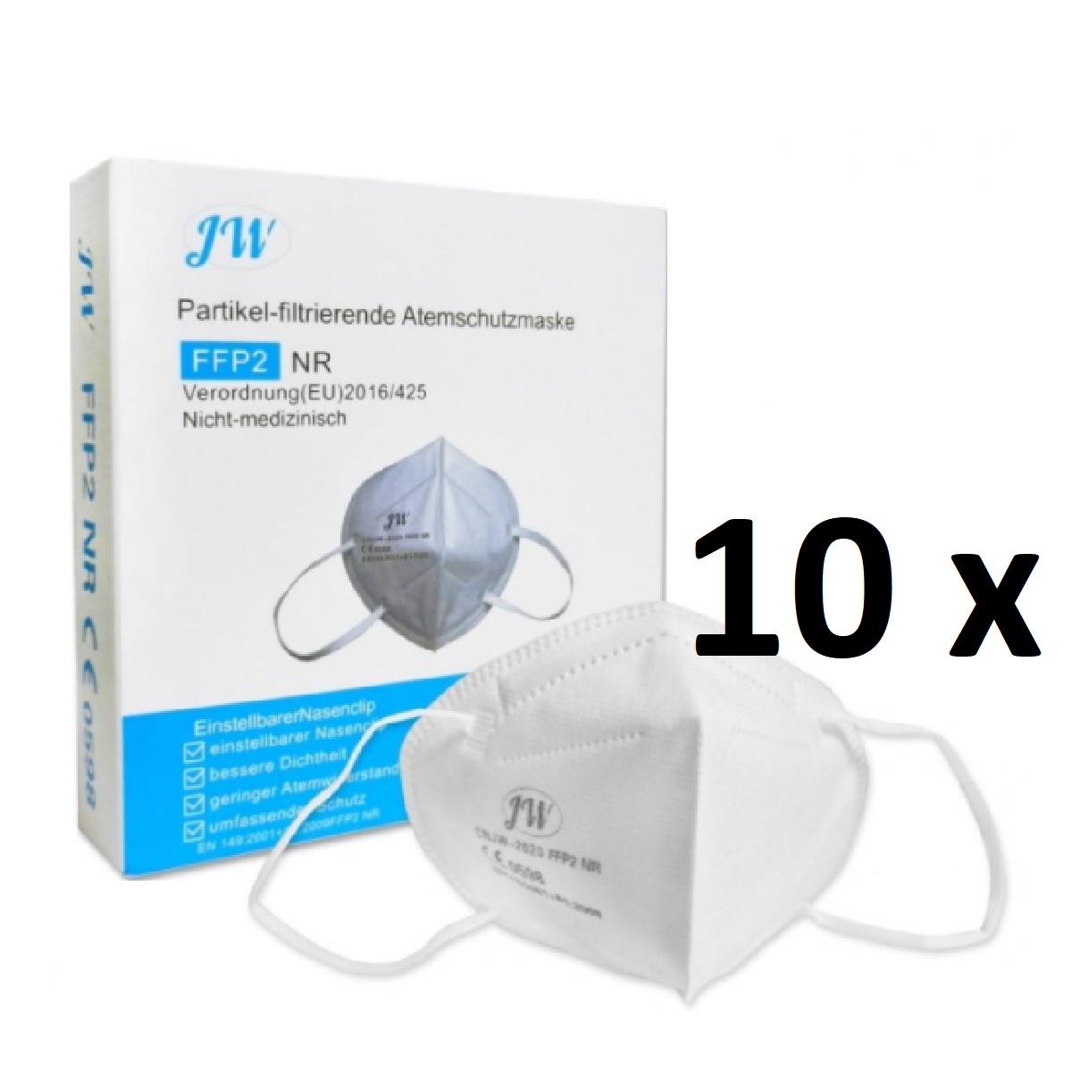 Respirátor FFP2 JW 10 ks 0,1 Kg GIGA Sklad5 JW-FFP2-10
