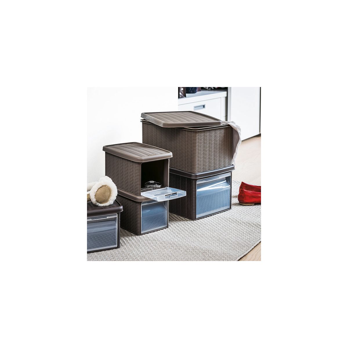 Úložný box Elegance S 5,5 l, boční výklop, šedý 0,58Kg GIGA Sklad 5 D21-30022