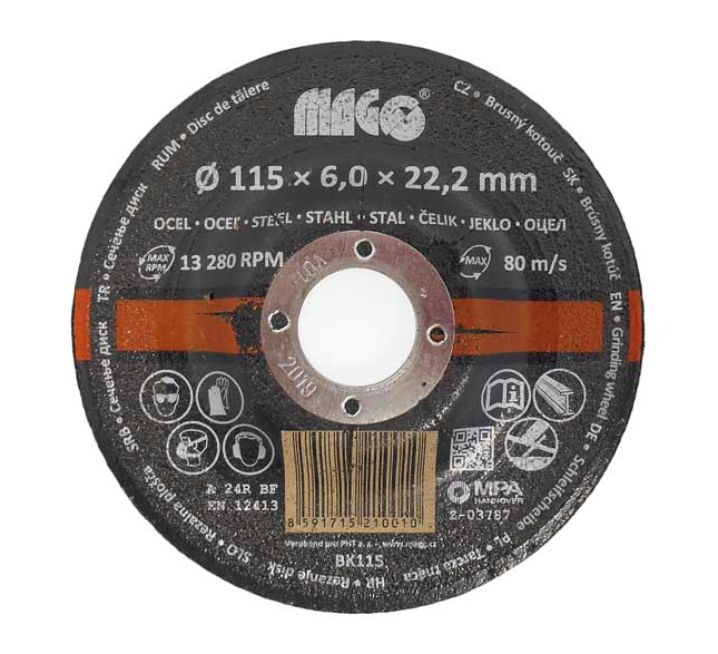 Brusný kotouč na kov 115 mm 0,14 Kg GIGA Sklad5 BK115