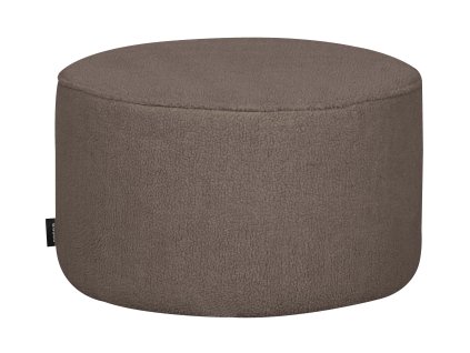 Plyšový pouf SARA nízký hnědý
