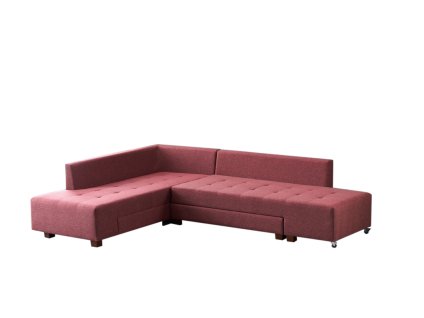 Rozkládací rohová pohovka MANAMA bordó levý roh
