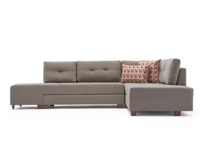 Rozkládací rohová pohovka MANAMA béžová pravý roh