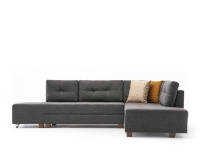 Rozkládací rohová pohovka MANAMA antracit pravý roh