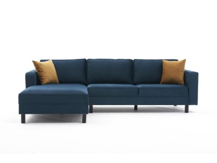 Sametová pohovka KALE olejově zelená levá