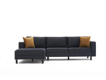 Sametová pohovka KALE antracit levá