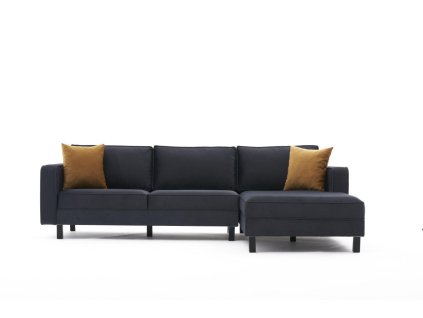 Sametová pohovka KALE antracit pravá