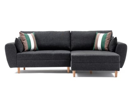 Rohová pohovka IGOR tmavě šedá pravá