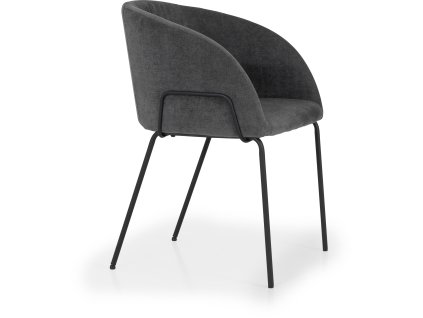 Sametová jídelní židle BUD šedá
