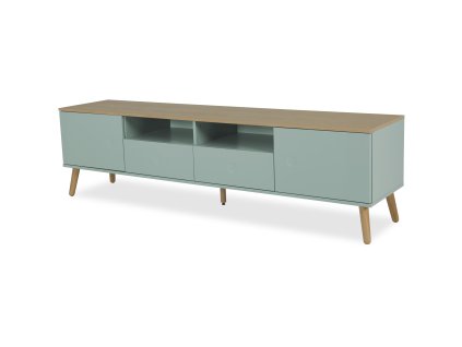 Dřevěný TV stolek DOT 192x43cm světle zelený