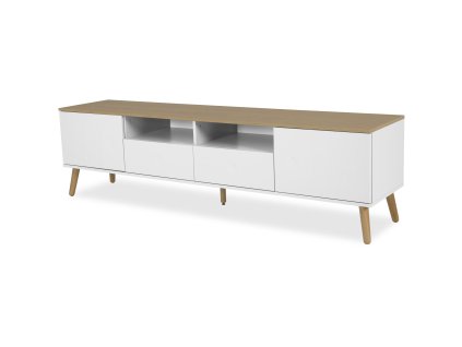 Dřevěný TV stolek DOT 192x43cm bílý