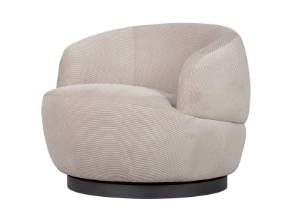 Otočné křeslo WOOLLY přírodní manšestr