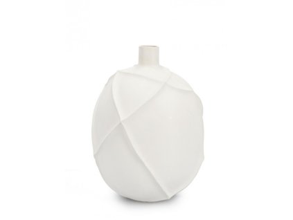Bílá keramická váza RIDGED 27cm