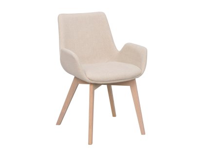 Béžová jídelní židle DRIMSDALE se světlými nohami