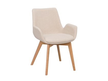 Béžová jídelní židle DRIMSDALE s hnědými nohami