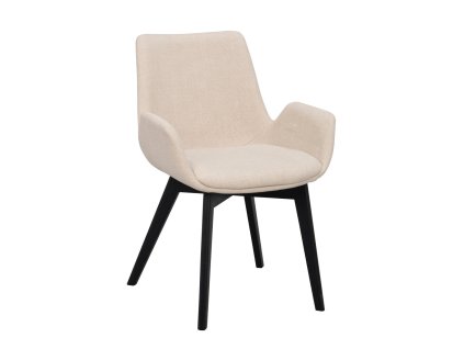 Béžová jídelní židle DRIMSDALE s černými nohami
