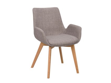 Šedá jídelní židle DRIMSDALE s hnědými nohami