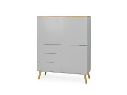 Dřevěný kabinet DOT šedý 137x109cm