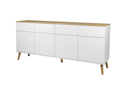 Dřevěná komoda DOT bílá 192cm