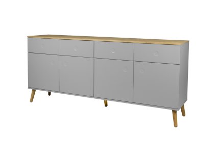 Dřevěná komoda DOT šedá 192cm