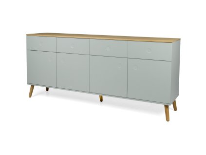 Dřevěná komoda DOT světle zelená 192cm